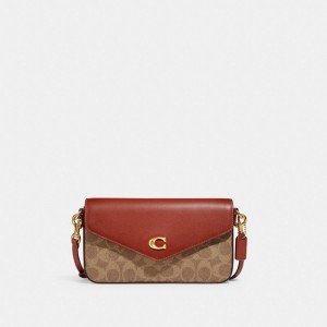 Bolsas Hombro Coach Wyn In Signature Mujer Marrones Rojas | CL_CH20168