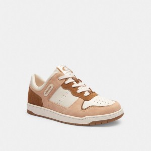 Zapatillas Coach C201 Low Top Chalk Mujer Rosas Blancas | CL_CH48064