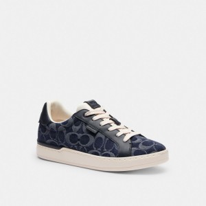 Zapatillas Coach Lowline Low Top In Signature Denim Denim Mujer Azules | CL_CH19574