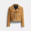 Chaqueta asimétrica de gamuza