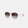 Gafas de sol redondas de metal con detalles en C