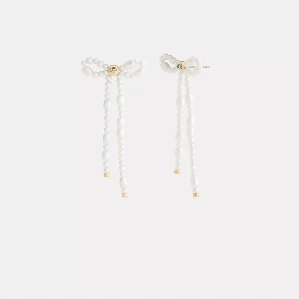Aretes con lazo de perlas