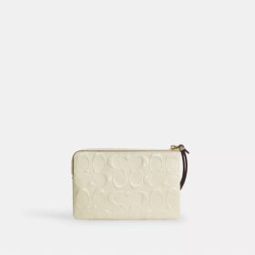 Bolsa de pulsera con cremallera en las esquinas en cuero exclusivo