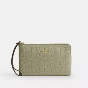 Bolsa de pulsera grande con cremallera en la esquina, en cuero exclusivo