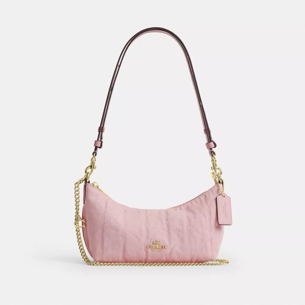 Bolso de hombro Caitlin de algodón regenerativo con acolchado y dije