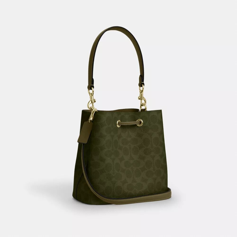 Bolso tipo cubeta Rowan en Signature Canvas