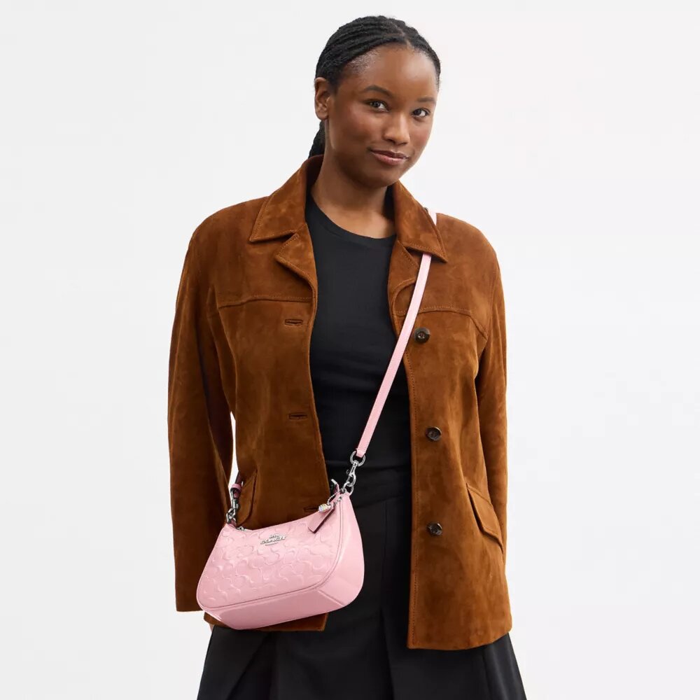 Bolsos de hombro Teri en cuero exclusivo con diamante en forma de corazón