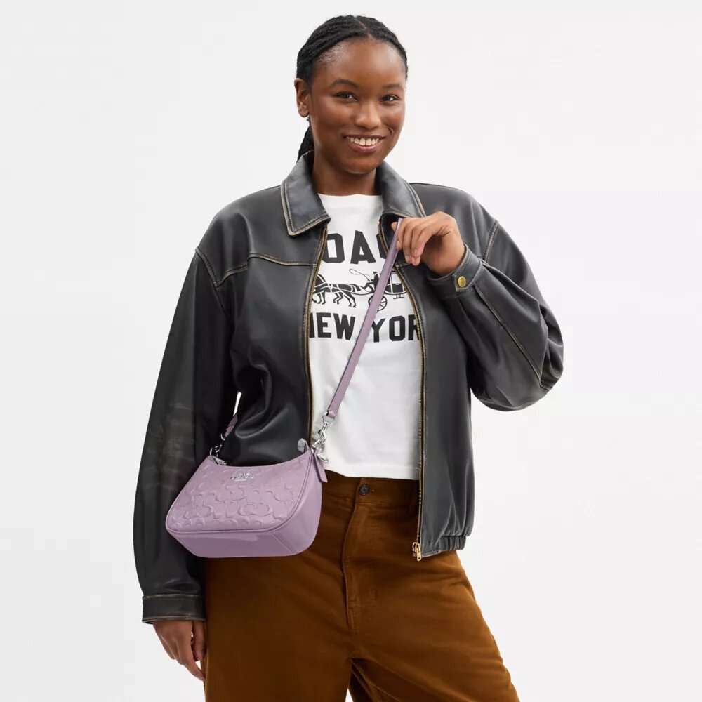 Bolsos de hombro Teri en cuero exclusivo con diamante en forma de corazón