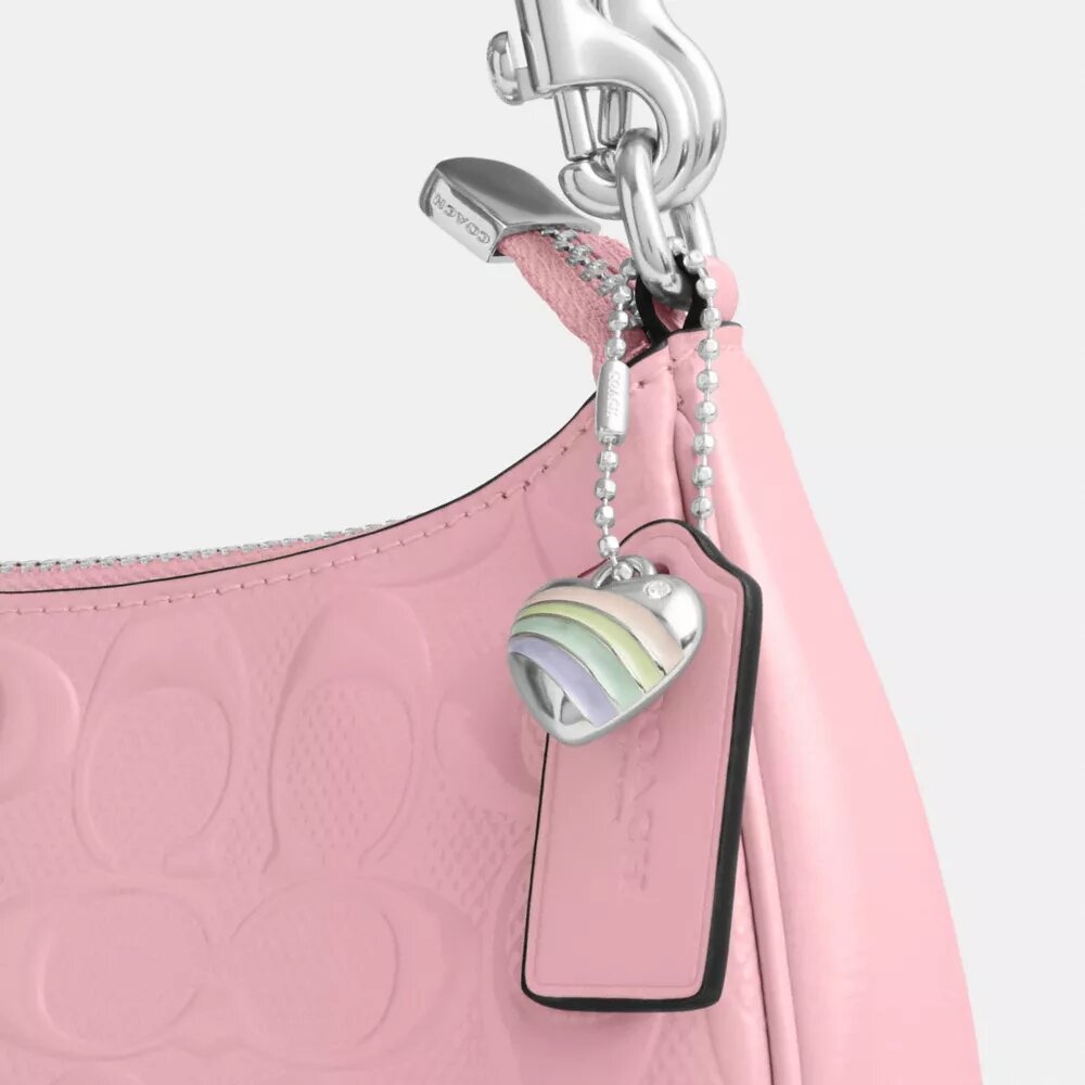 Bolsos de hombro Teri en cuero exclusivo con diamante en forma de corazón