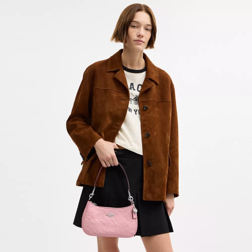 Bolsos de hombro Teri en cuero exclusivo con diamante en forma de corazón