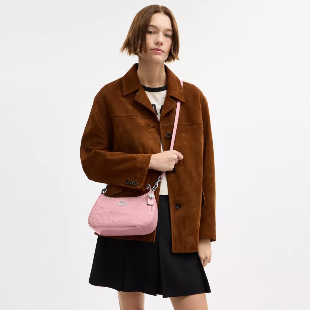 Bolsos de hombro Teri en cuero exclusivo con diamante en forma de corazón