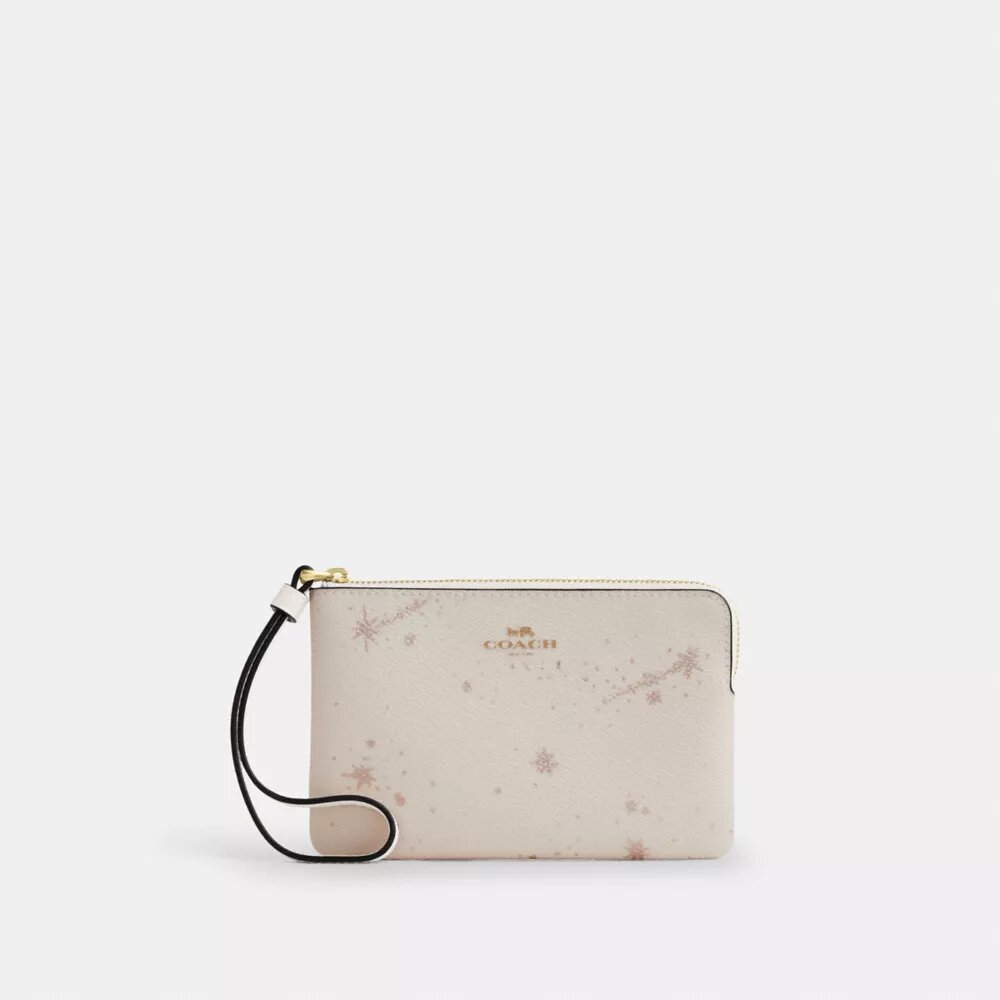 Bolsos de pulsera con cremallera en la esquina y estampado de estrellas