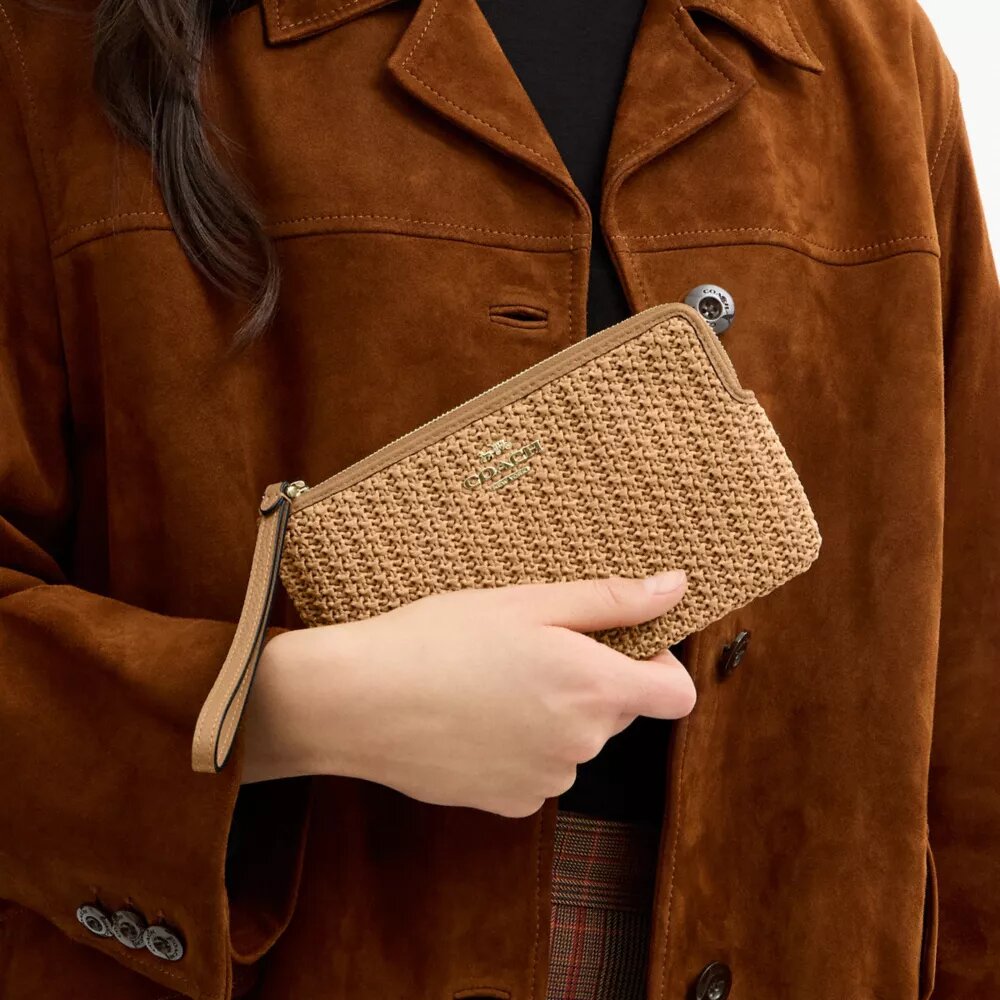 Bolsos de pulsera grandes con cremallera en la esquina