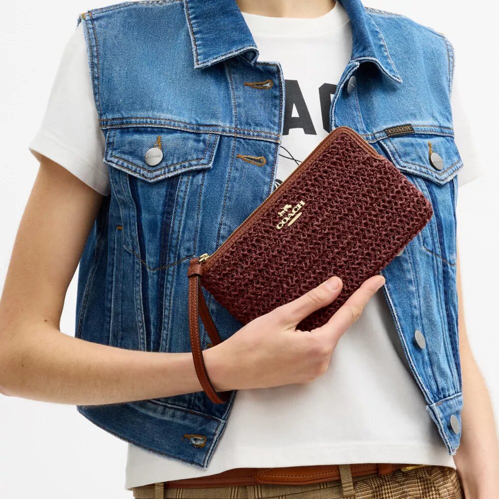 Bolsos de pulsera grandes con cremallera en la esquina