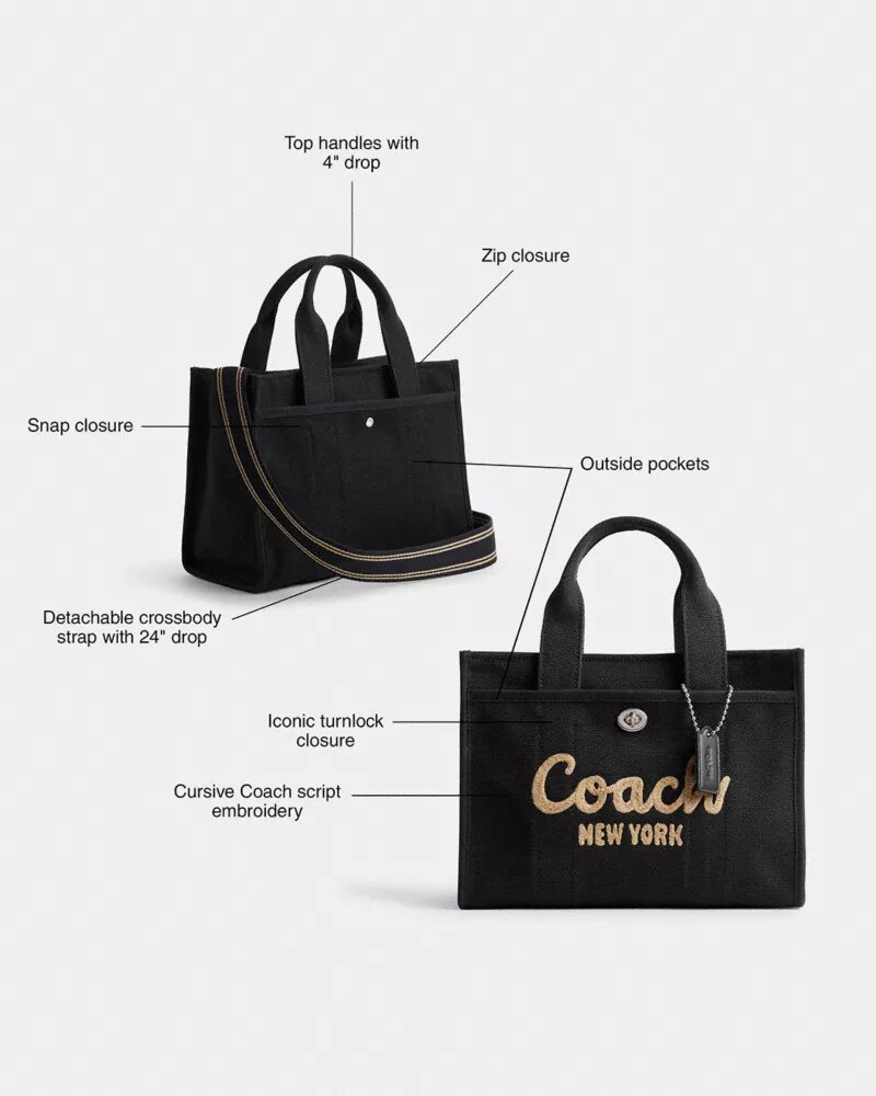 Bolsos Tote Disney X Coach Cargo 26 con Mickey Mouse en lona de algodón regenerativo