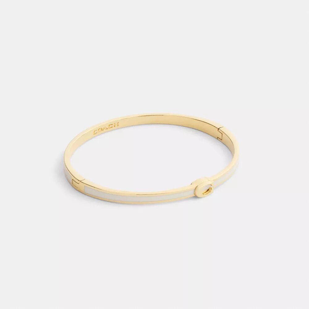 Brazalete delgado esmaltado con bisagra y nuestro sello distintivo