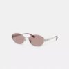 C Hardware: Lentes de sol ovalados estrechos de metal
