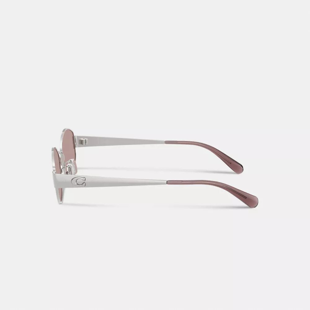 C Hardware: Lentes de sol ovalados estrechos de metal