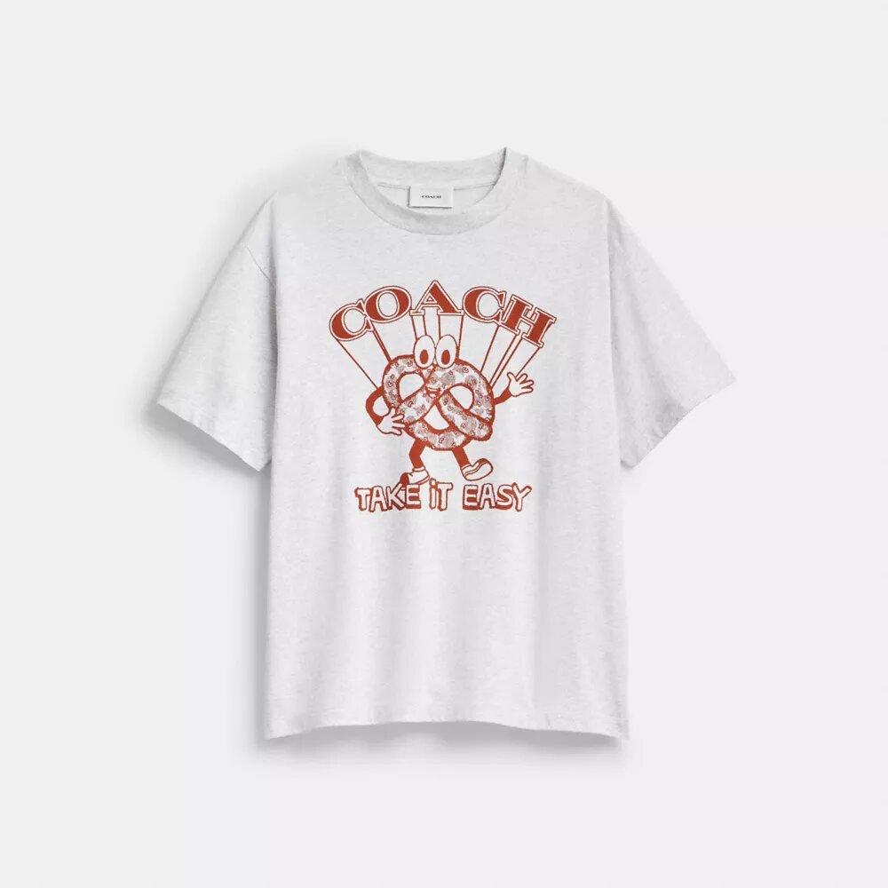 Camiseta holgada con diseño de pretzel en algodón orgánico