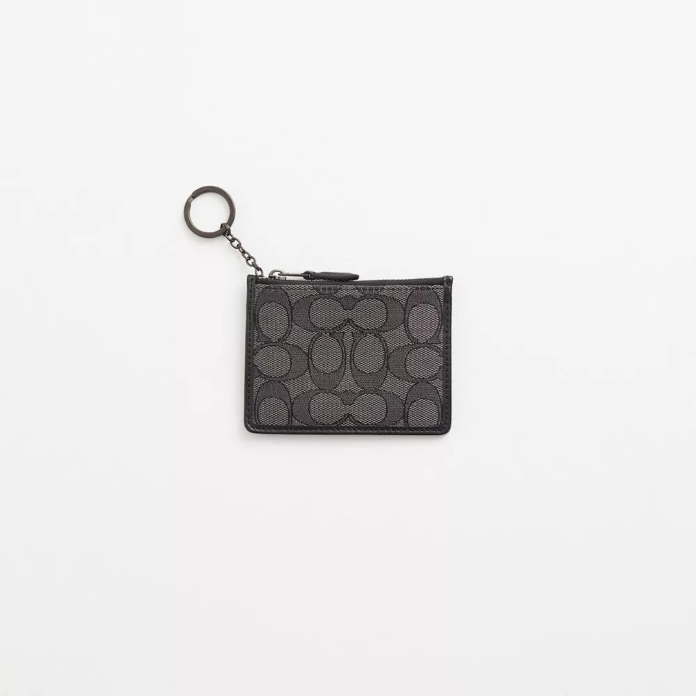 Cartera de identificación Mini Skinny restaurada en jacquard textil exclusivo