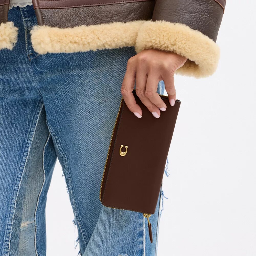Cartera delgada tipo acordeón con cremallera Essential