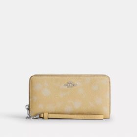Cartera larga con cierre de cremallera alrededor y estampado floral