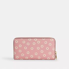 Cartera larga con cierre de cremallera alrededor y estampado floral