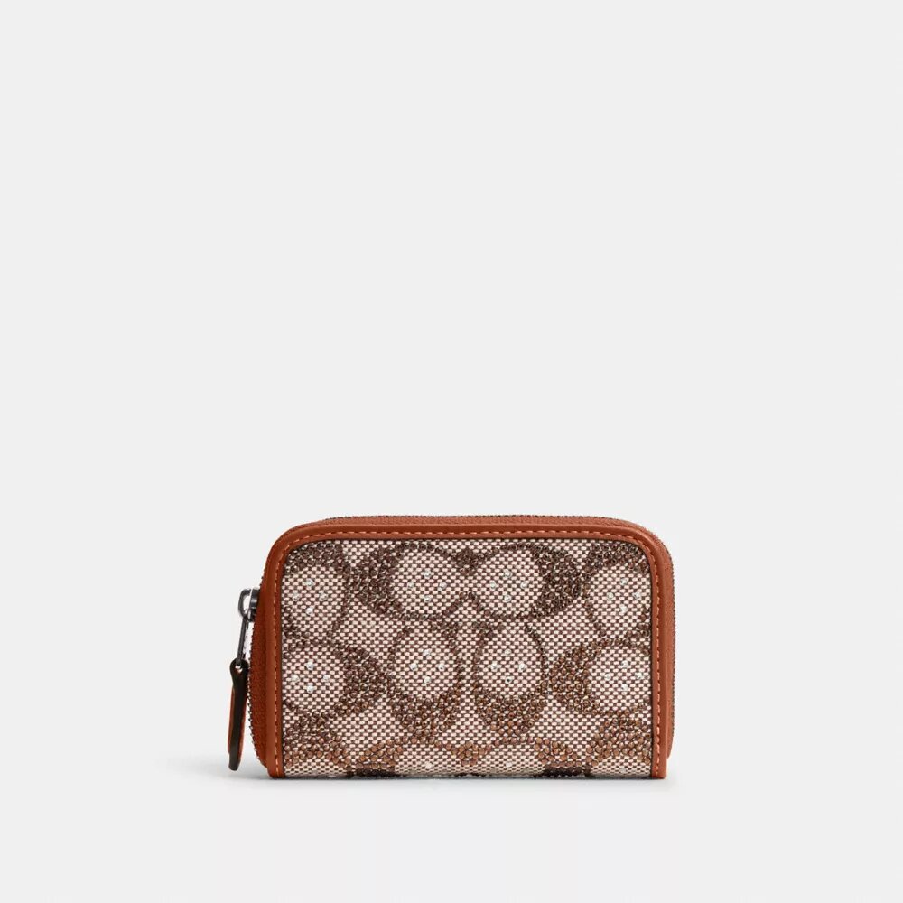 Cartera pequeña Essential con cierre de cremallera en jacquard Signature Crystal