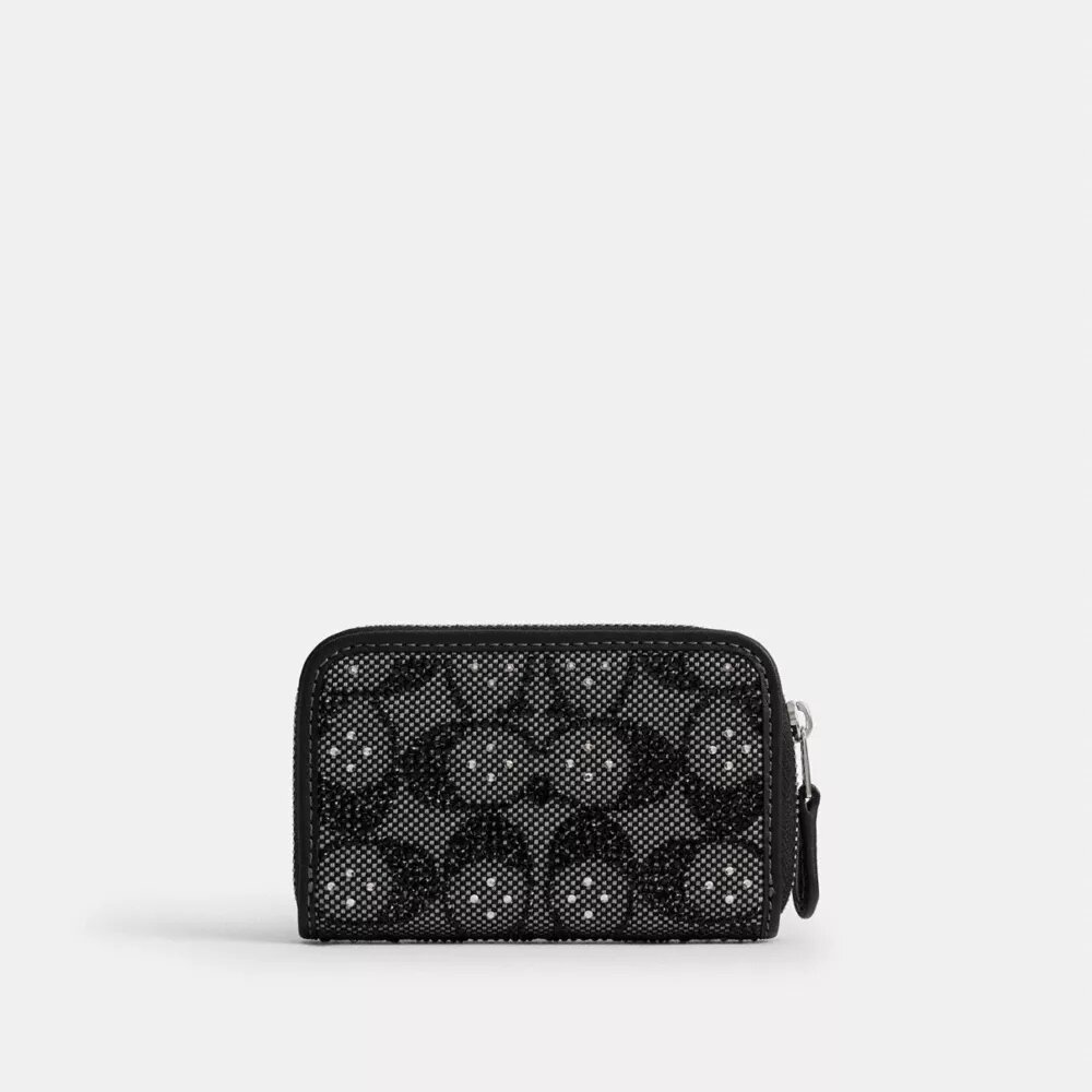 Cartera pequeña Essential con cierre de cremallera en jacquard Signature Crystal