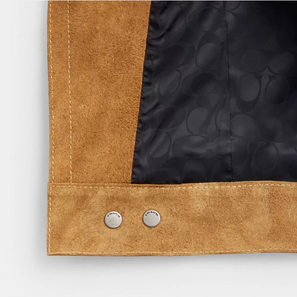 Chaqueta asimétrica de gamuza