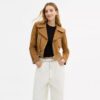 Chaqueta asimétrica de gamuza