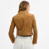 Chaqueta asimétrica de gamuza