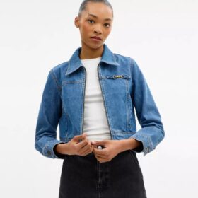 Chaqueta de mezclilla encogida «Sculpted C» en algodón orgánico