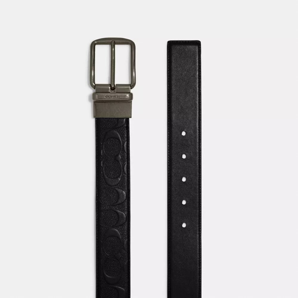 Cinturón reversible con hebilla tipo arnés, cortado a medida, de 38 mm