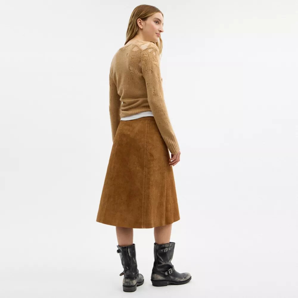 Falda midi de gamuza Heritage