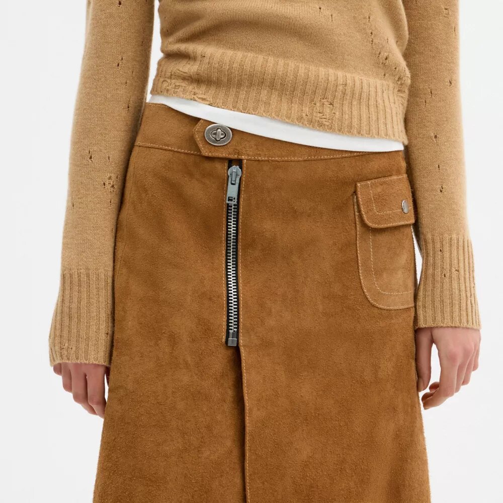 Falda midi de gamuza Heritage