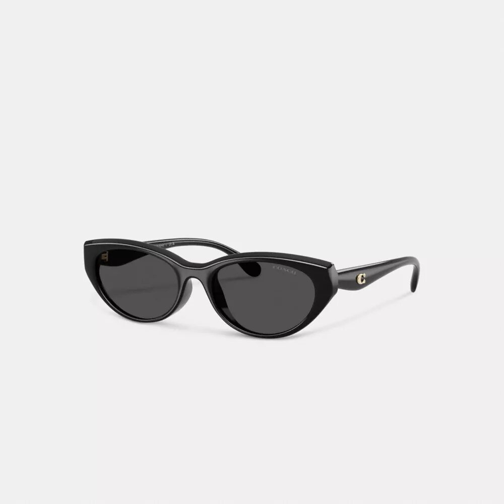 Gafas de sol ovaladas estilo «ojo de gato» con detalles dorados