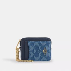 Portatarjetas con cremallera en denim exclusivo