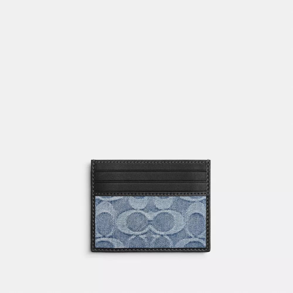 Portatarjetas delgado en denim exclusivo «Loved»